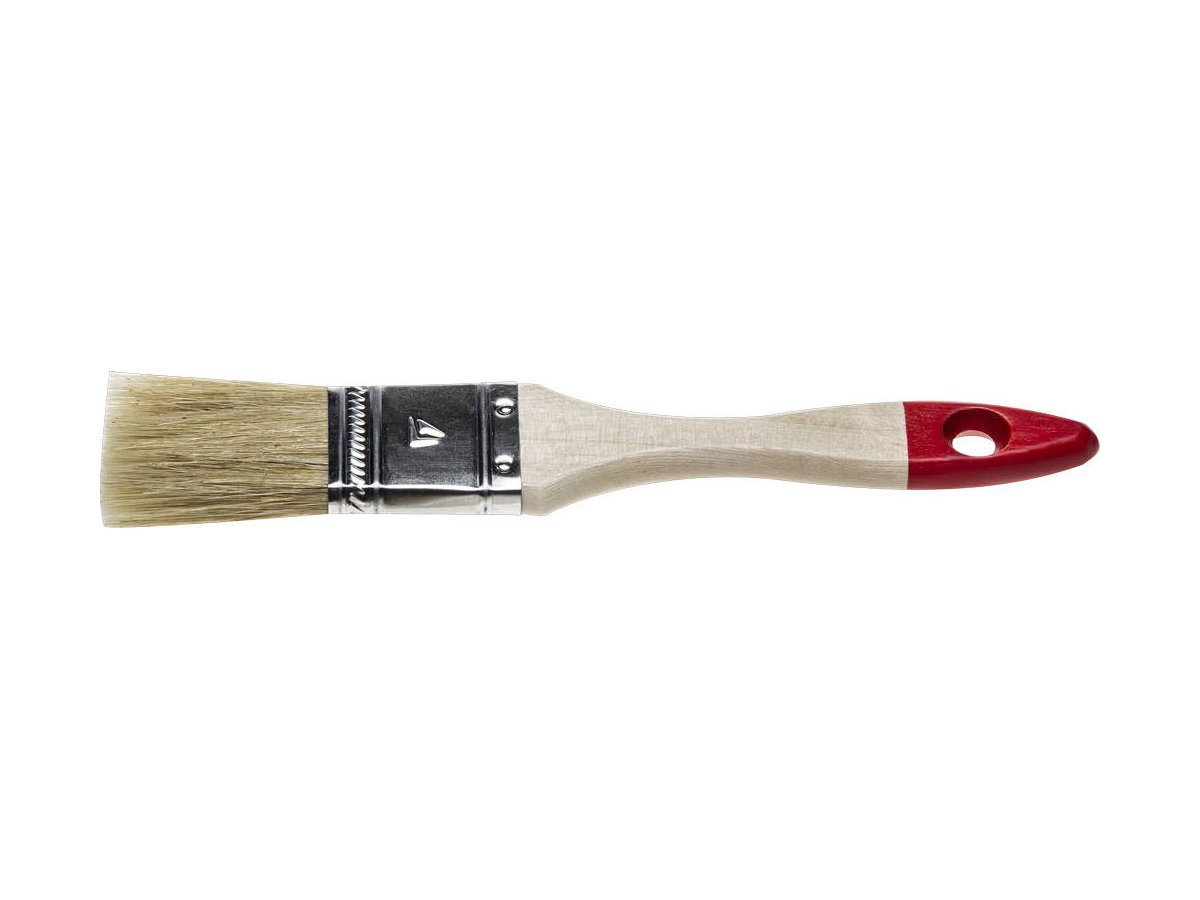 Кисть плоская STAYER "UNIVERSAL-STANDARD", светлая натуральная щетина, деревянная ручка, 25мм