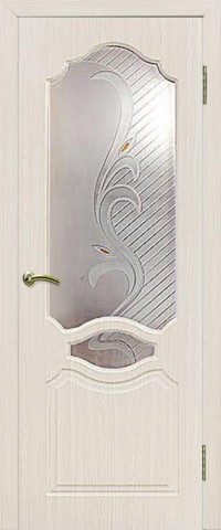 Дверь Сибирь Профиль Венеция, цвет беленый дуб, остекленная