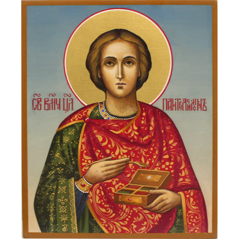 Купить Икону Святого Пантелеймона Целителя. Рукописная икона.