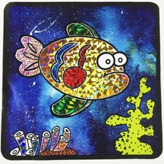 Коралловый риф-аппликация цветной фольгой, MH003