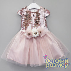 Платье (двойные пайетки, брошь)