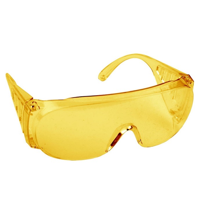 Очки защитные открытого типа, желтые, поликарбонатная монолинза, с боковой вентиляцией, DEXX