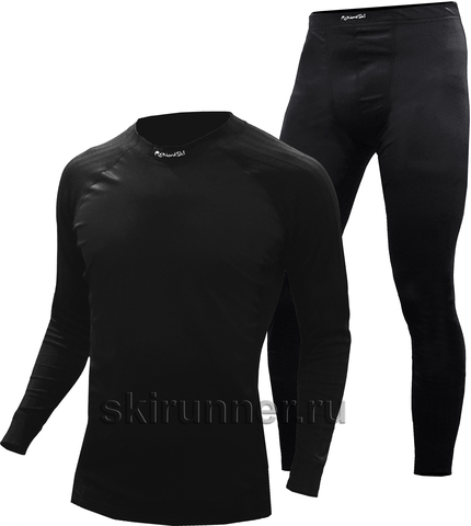 Детский Комплект термобелья с ветрощащитой Nordski Active WS Black