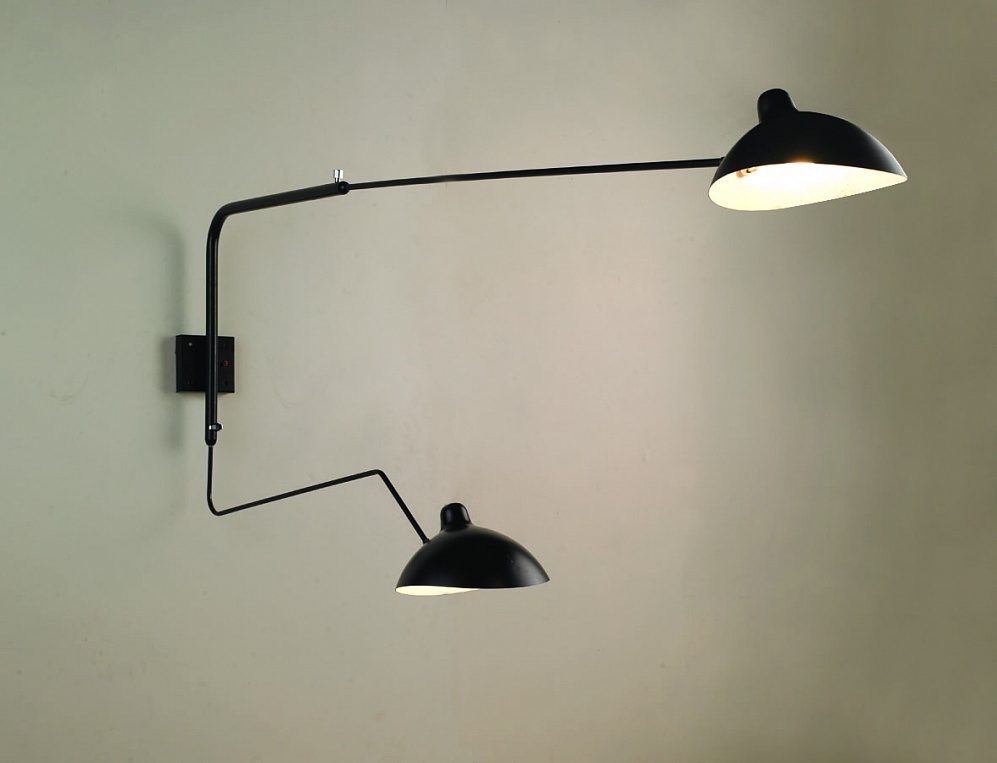 Serge Mouille Wall Lamp 2 Arms High Quality Replica From