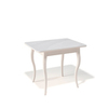 Стол KENNER 900С, для кухни, стекло, раздвижной, белый/бук