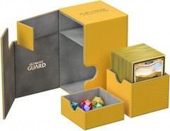 Ultimate Guard - Янтарная кожаная коробочка с отделением для кубиков на 100+ карт Ultimate Guard - Янтарная кожаная коробочка с отделением для кубиков на 100+ карт