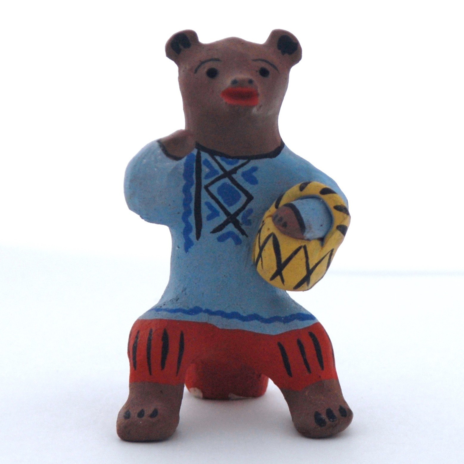 Каргопольская глиняная игрушка Медведица