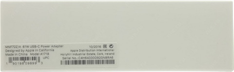 Оригинальный блок питания Apple 61W USB-C Power Adapter MNF72Z/A (A1718)