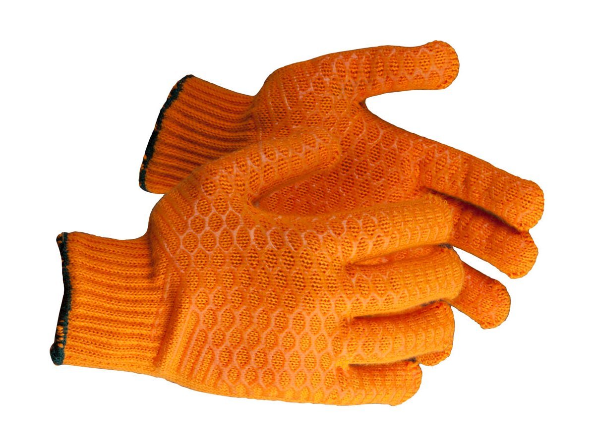 Перчатки ЗУБР трикотажные, с противоскользящим двусторонним перекрестным покрытием, L-XL