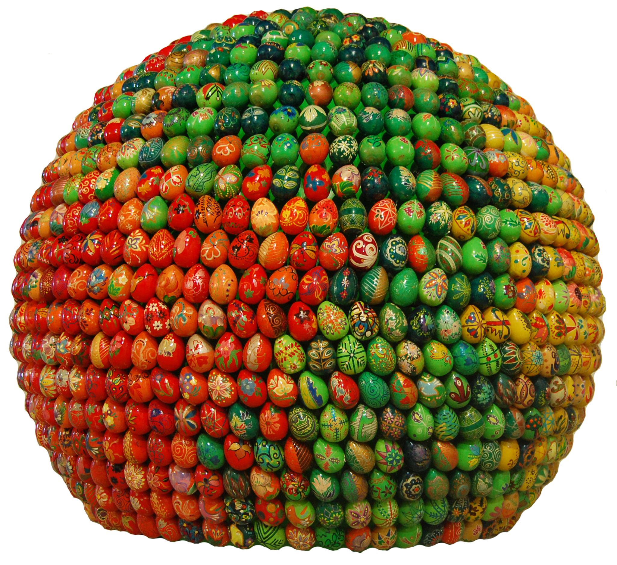 Small sphere, red and green, floor-mounted Small sphere, red and green, floor-mounted