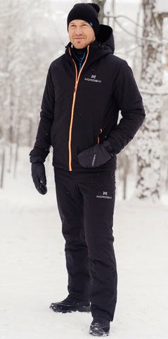 Утеплённый прогулочный лыжный лыжный костюм Nordski Pulse Black мужской