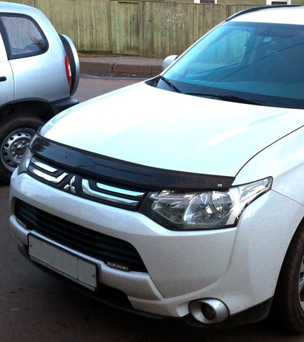 белый дефлектор капота mitsubishi outlander 3 белый дефлектор капота mitsubishi outlander 3