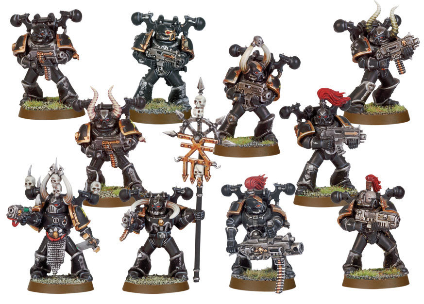 Escouade Chaos Space Marines Warhammer 40K – 7 Figs, Peintes, Games Workshop