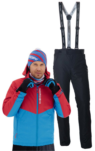 Утеплённый прогулочный лыжный костюм Nordski Montana Red-Blue мужской