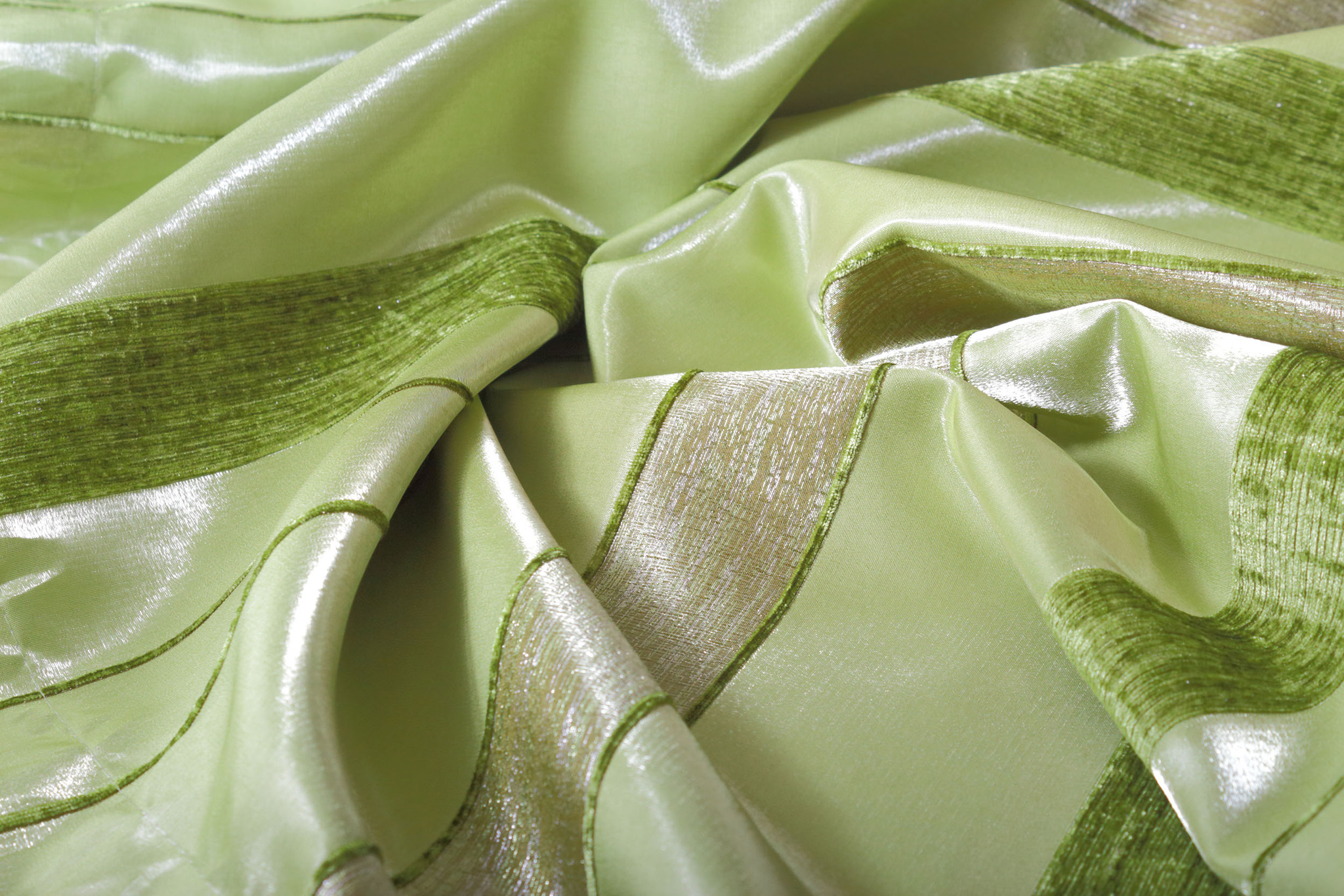Ткань для штор зеленая
