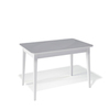 Стол KENNER 1100М, для кухни, стекло, раздвижной, серый/белый