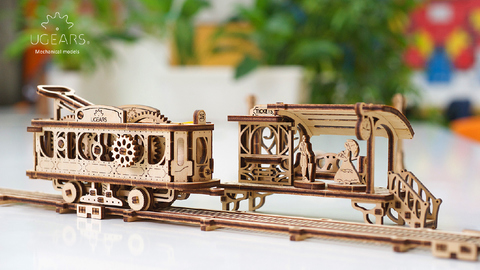 Деревянные конструкторы Ugears. Модель Трамвайная линия (коллекция Механический город)