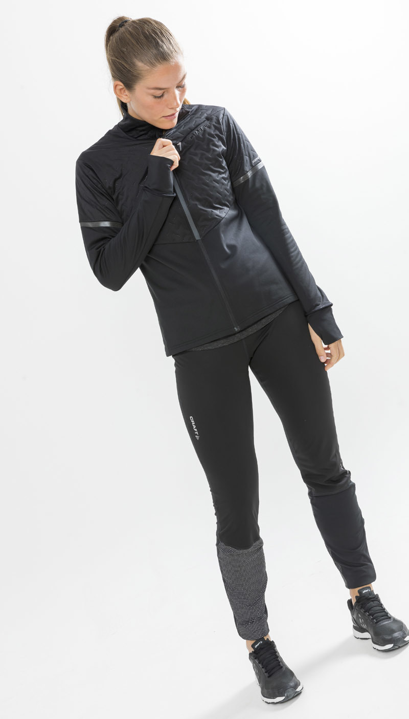Urban run thermal wind tights top