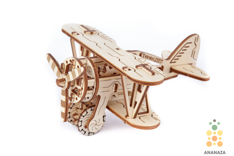 Деревянные конструкторы Wooden City. Модель Биплан