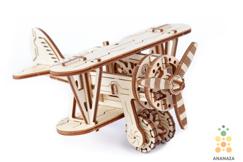 Деревянные конструкторы Wooden City. Модель Биплан
