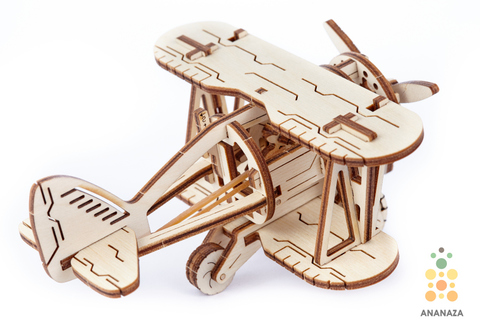 Деревянные конструкторы Wooden City. Модель Биплан