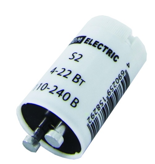 Стартер S2 4-22Вт 110-240В алюм. контакты TDM, Стартеры и держатели ...