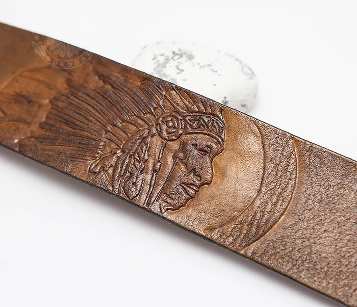 Boroda Design, Мужской браслет ручной работы «Индеец» из натуральной кожи