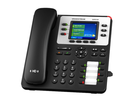 Grandstream GXP2130v2 - IP телефон. 3 SIP аккаунта, 3 линии, цветной LCD, PoE, (1GbE) Gigabit Ethernet, 8 BLF, USB, Bluetooth
